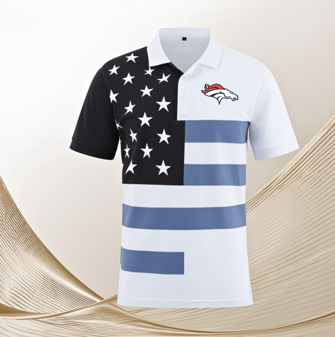Denver Broncos white 43 Men 2025 NFL polo T shirt